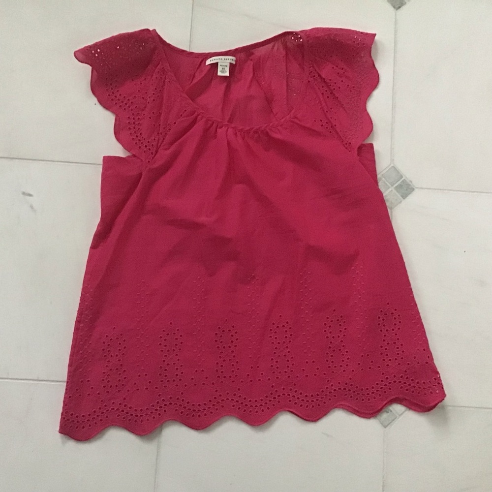 Banana Republic magenta PXS butterfly cap sleeve